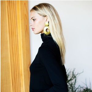 Emerson Fry Oriana Earrings -Hand Hammered Brass